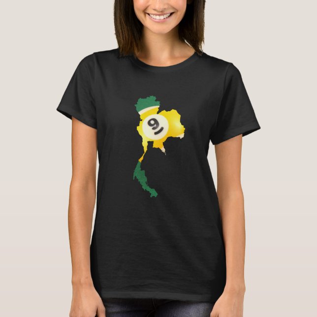 Lucky 9 ball in the shape of Thailand T Shirt (Framsida)