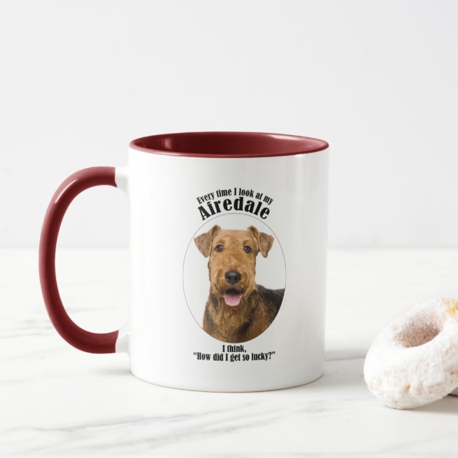 Lucky Airedale Mugg (Med munk)