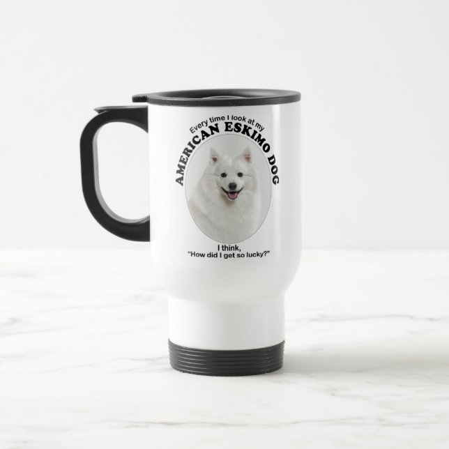 Lucky American Eskimo Hund Resemugg (Vänster)