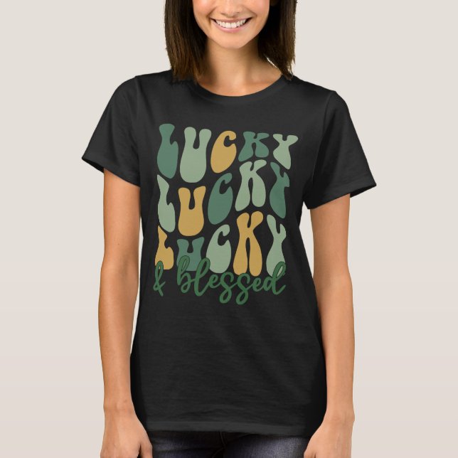 Lucky and Bled St patrick's day Lucky T Shirt (Framsida)