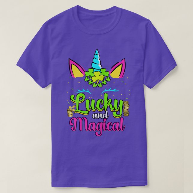Lucky and Magic Unicorn St Patricks Shenanigans T Shirt (Design framsida)
