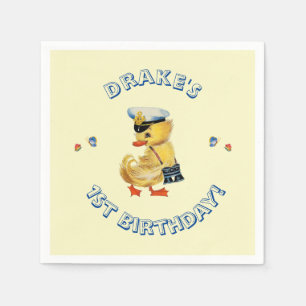 Lucky Anka 1:a födelsedagen Party Napkins Pappersservett