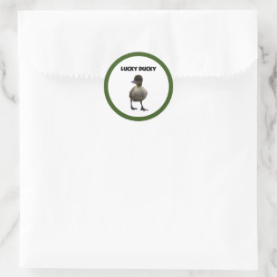 Lucky Anka Funny Cute Duckling Bird Photo Art Runt Klistermärke