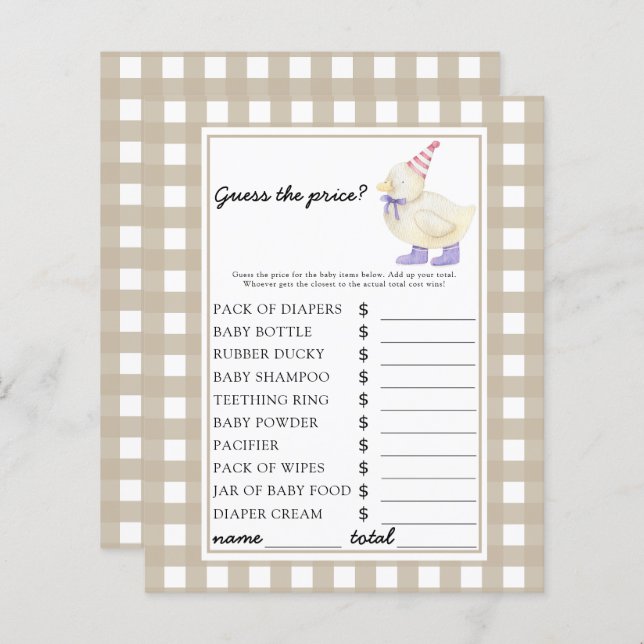 Lucky anka - gissa prisa! Spel (Fram/baksida)