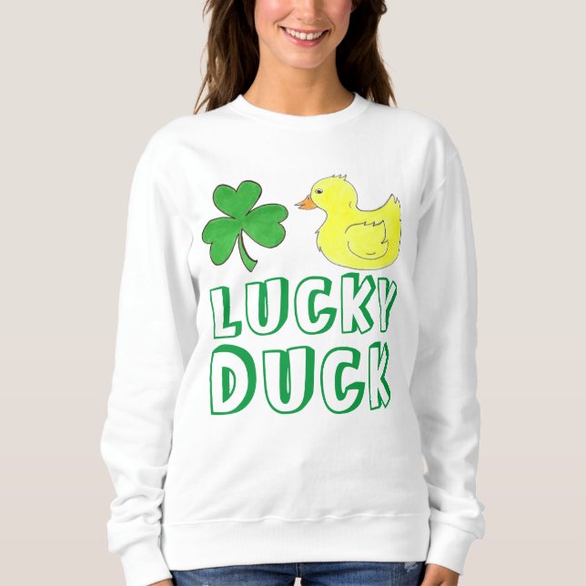 Lucky Anka Grönt Shamrock Saint patrick's day T Shirt (Framsida)