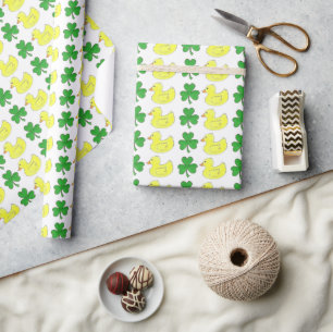 Lucky Anka Rubber Ducky Duckie Shamrock Klöver Presentpapper
