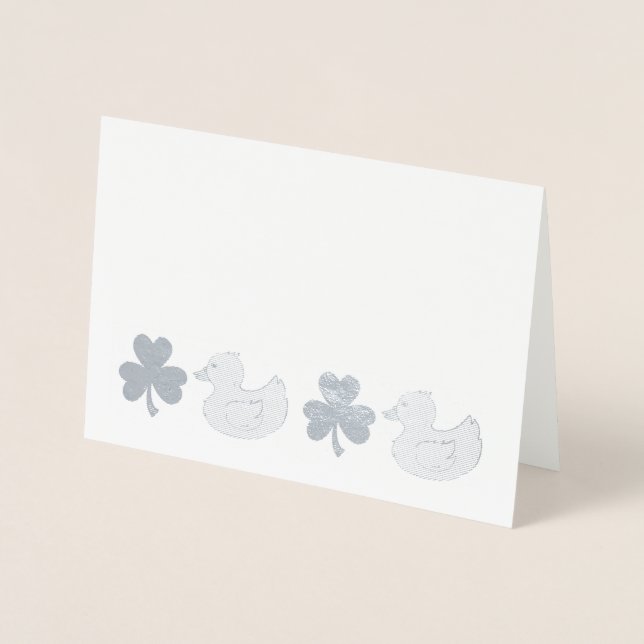 LUCKY ANKA Rubber Ducky Shamrock Klöver Gratulerar Folierat Kort (Framsida)