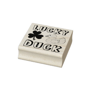 Lucky Anka Rubber Ducky Shamrock Klöver Stämpel