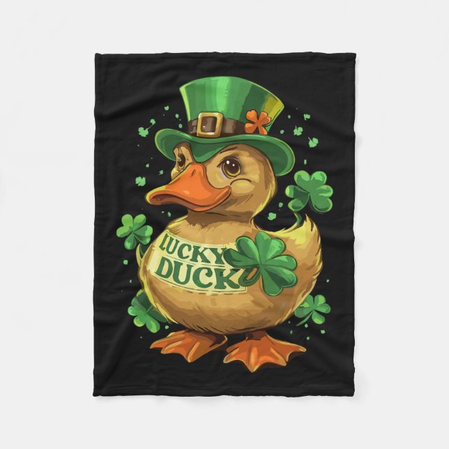 Lucky Anka Shamrock Funny St patricks day Waterfow Fleecefilt (Framsidan)