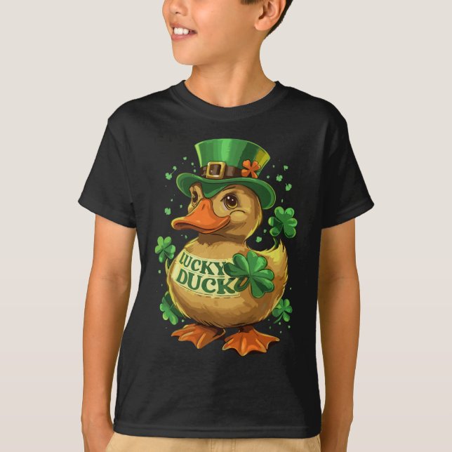 Lucky Anka Shamrock Funny St patricks day Waterfow T Shirt (Framsida)