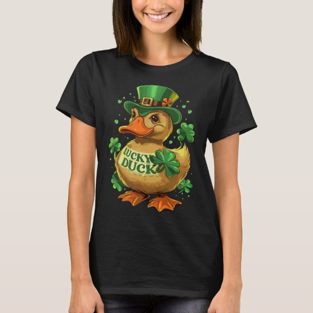 Lucky Anka Shamrock Funny St patricks day Waterfow T Shirt (Framsida)