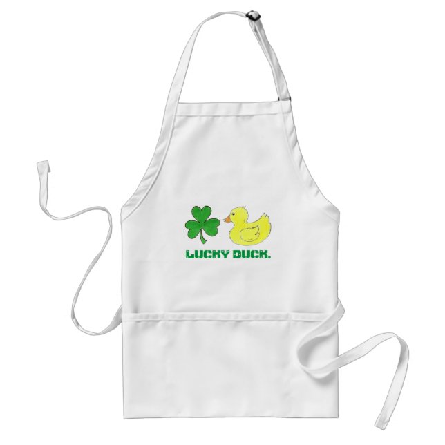 Lucky Anka Shamrock Klöver Ducky St. Patrick's Day Förkläde (Framsidan)