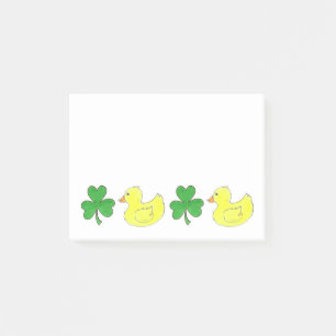 Lucky Anka Shamrock Rubber Ducky St. Paddy's Day Post-it Block