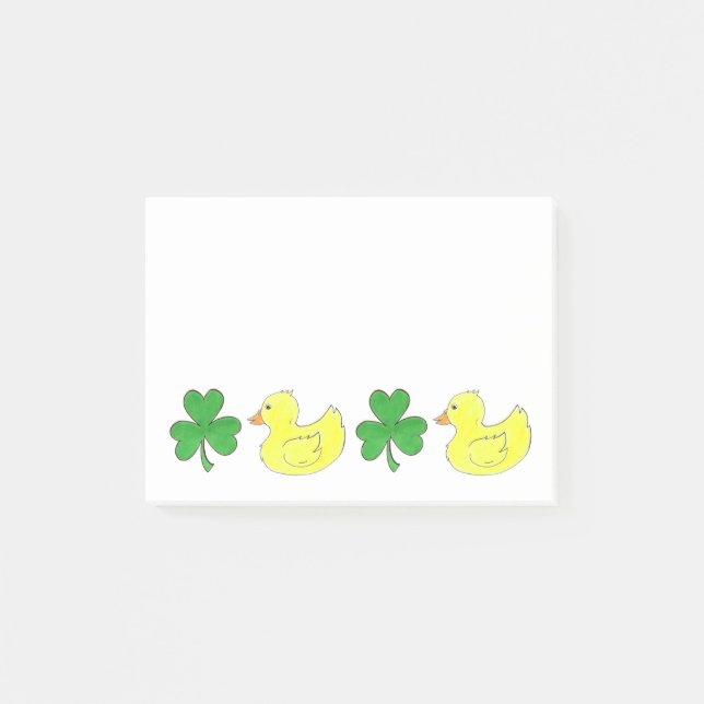 Lucky Anka Shamrock Rubber Ducky St. Paddy's Day Post-it Block (Framsida)
