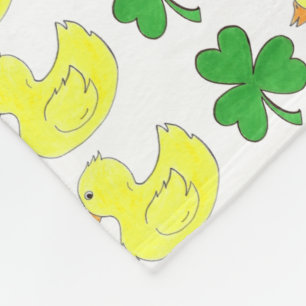 Lucky Anka Shamrock Rubber Ducky St patrick's day Fleecefilt