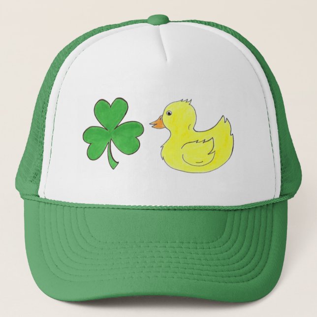 Lucky Anka Shamrock Rubber Ducky St. Patrick's Day Keps (Framsida)
