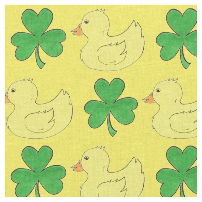 Lucky Anka St. Patrick's Day Rubber Ducky Shamrock Tyg (Närbild)