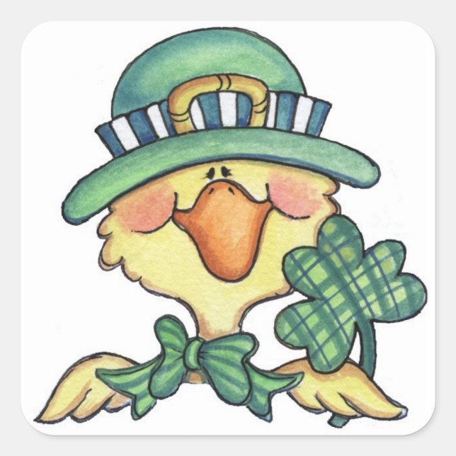 Lucky Anka - Stickers Fyrkantigt Klistermärke (Framsida)