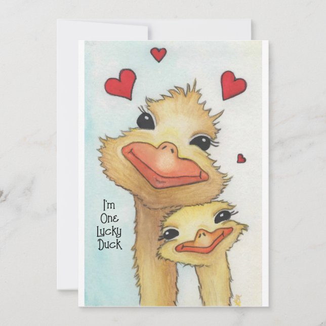 Lucky Anka Valentine Julkort (Framsida)