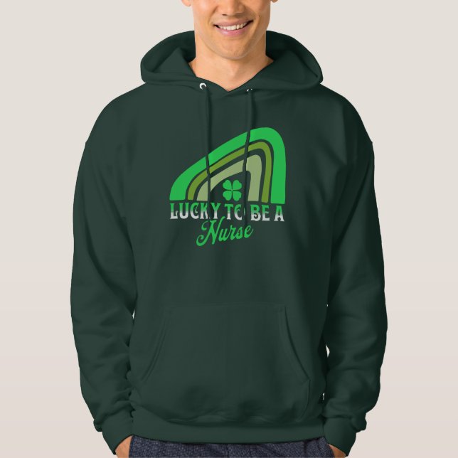 Lucky att vara sjuksköterska | St patrick's day sj Hoodie (Framsida)