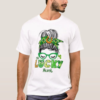 Lucky Aunt Messy Bun St T Shirt