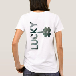 LUCKY Back Print T-Shirt Trend Abstrakt BlackGreen