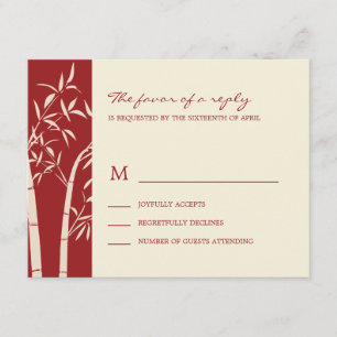 Lucky Bamboo Bröllop OSA Card - Red Kort