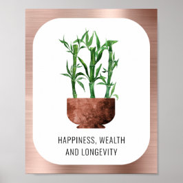 Lucky Bamboo Happity Wealth Longevity Ro Guld Poster