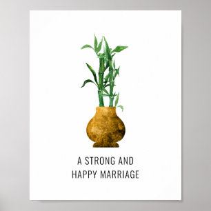 Lucky Bamboo Strong och Lycklig Giftermål Poster