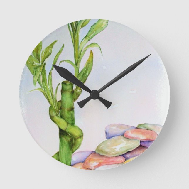LUCKY BAMBOO WALL CLOCK RUND KLOCKA (Framsida)