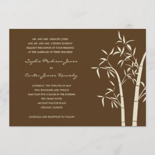 Lucky Bamboo Wedding bjudande - Brown Inbjudningar