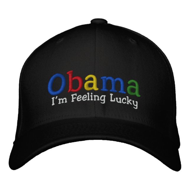Lucky Barack Obama Embroized Hat Broderad Keps (Framsida)