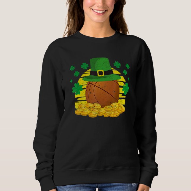 Lucky Basketball Leprechaun Hat Golden Clover Sham T Shirt (Framsida)