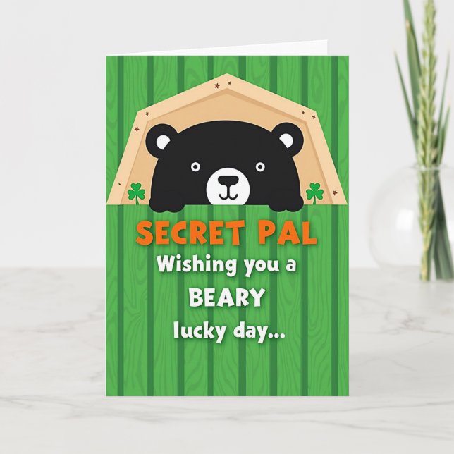 Lucky Beary Secret Pal-kort Kort (Framsida)