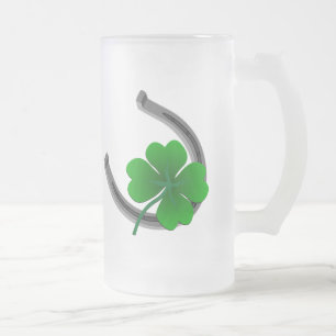 Lucky Beer Glass St. Patrick's Day Shamrock Mugg