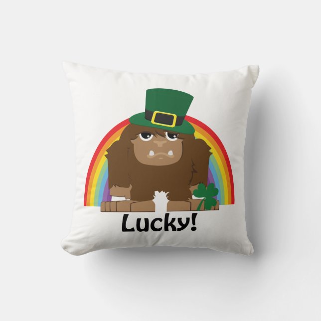 Lucky Bigfoot Leprechaun Kudde (Framsida)