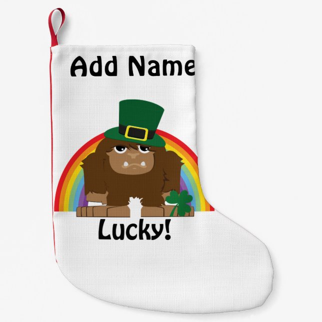 Lucky Bigfoot Leprechaun Liten Julstrumpa (Framsidan)