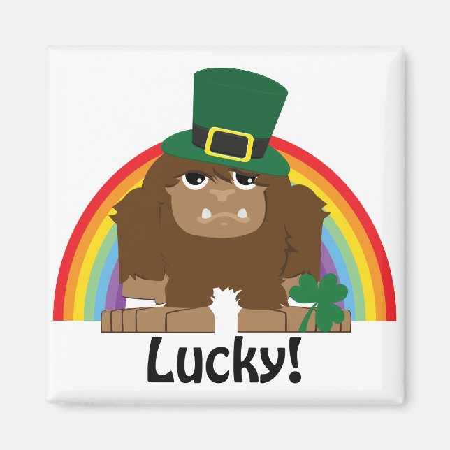 Lucky Bigfoot Leprechaun Magnet (Framsidan)