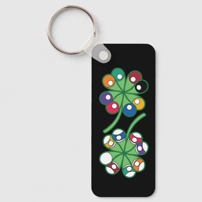 Lucky Billiards Rectangluar Keychain Nyckelring (Framsida)