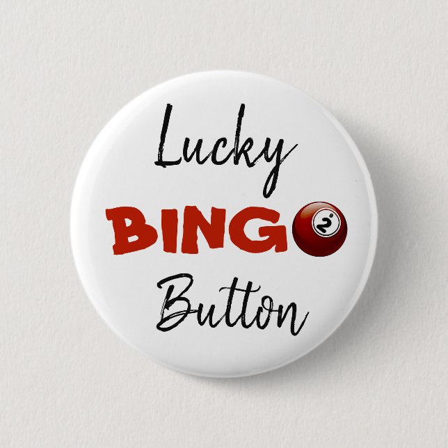 Lucky BINGO Button Red Boll Knapp (Framsida)