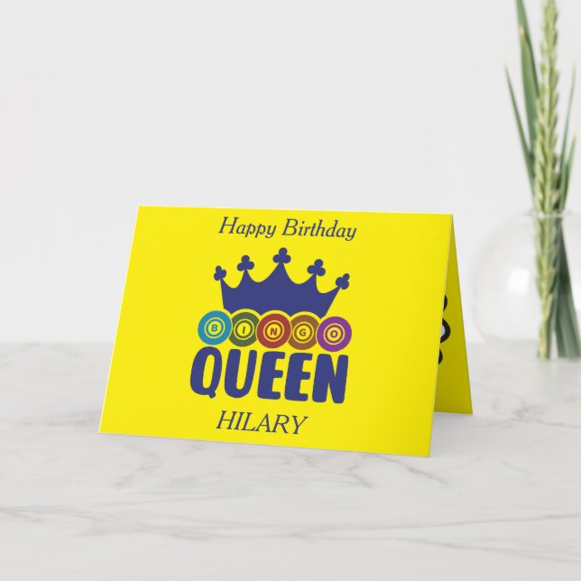 Lucky Bingo Queen Birthday Kort (Framsida)