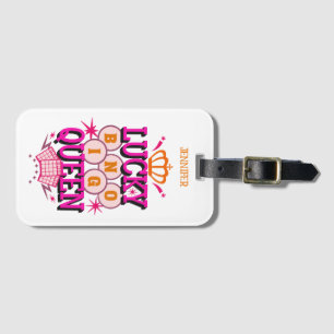 Lucky Bingo Queen /editable namn Bagagebricka