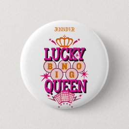 Lucky Bingo Queen /editable namn Knapp