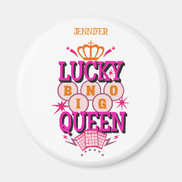 Lucky Bingo Queen /editable namn Magnet