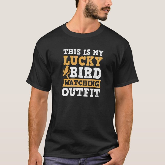 Lucky Bird Watching Outfit Fågelskådning T Shirt (Framsida)