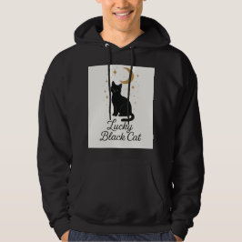 Lucky Black Cat Hoodie | Mystical Moon Design