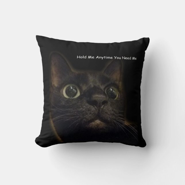 Lucky Black Cat Hug Kudde (Framsida)