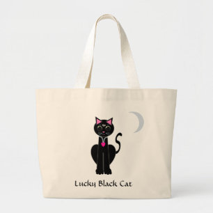 Lucky Black Cat Jumbo Tote Bag Jumbo Tygkasse