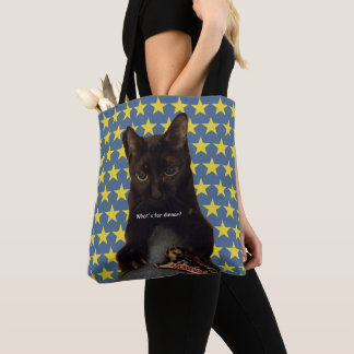 Lucky Black Cat med 2 stjärnor Tygkasse
