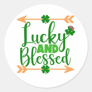 Lucky & Blad 🍀 ✨ Runt Klistermärke